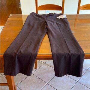 Calvin Klein Wide Leg Dark Brown Trousers. Very Soft Fabric and Rich, Deep Color